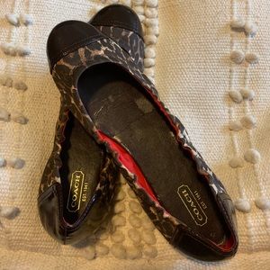 Coach leopard print ballet flats